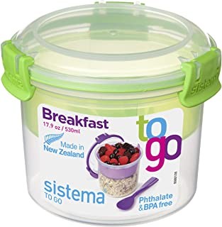 Portable Cereal Bowl Quick On The Go Breakfast Plastic Snack Cup Container Lid